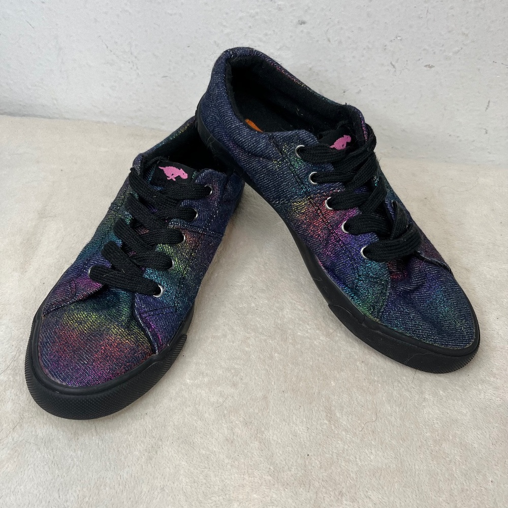 ROCKET DOG WOMEN MULTICOLOR Galaxy Holographic Sparkle SUMMER SNEAKER SIZE 5